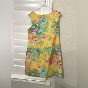 jessica howard yellow sparkly dress with multicolor flowers floral